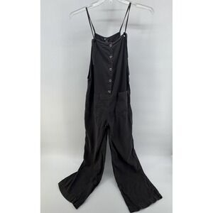 Billabong XS Overalls Off Black Surf Skate Beach Boho Festival Summer